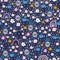 Seamless hight detailed botanical pattern with rainbows, flowers. Floral texture for fabric, textile, digital papers. Vector