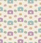 Seamless Hipster Background with Cameras, Vintage Pattern