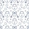 Seamless holiday pattern. Hearts, lock, keys