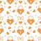 Seamless holiday pattern. Hearts, lock, keys