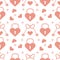 Seamless holiday pattern. Hearts, lock, keys