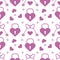 Seamless holiday pattern. Hearts, lock, keys