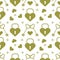 Seamless holiday pattern. Hearts, lock, keys