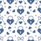 Seamless holiday pattern. Hearts, lock, keys