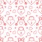 Seamless holiday pattern. Hearts, lock, keys