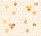 Seamless honey pattern with outlined honey cells