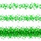 Seamless horizontal borders with flowers - green Clover on white background. Saint Patrick`s day illusrtation.