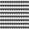 Seamless horizontal sharp edges lines pattern. Repeated black jagged stripes on white background. Zigzag motif.