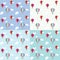 Seamless hot-air balloon clouds sky pattern