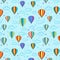 Seamless hot air balloon pattern