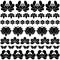 Seamless Hungarian black folk art pattern - floral Kalocsai embroidery