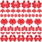 Seamless Hungarian red folk art pattern - floral Kalocsai embroidery