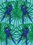 Seamless hyacinth macaw parrot pattern.