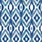 Seamless Ikat Ogee Pattern with Blue and Light Blue collar for Textile Fashion And Home Furnishing