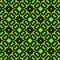 Seamless illustrated pattern made of abstract elements in green and yellow