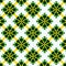 Seamless illustrated pattern made of abstract elements in green and yellow