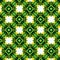 Seamless illustrated pattern made of abstract elements in green and yellow