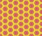 Seamless Illustrated Pink Flower Pattern on Yellow Background