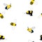 Seamless images of bumble bee on white