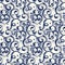 Seamless indigo blue animal print paper fabric