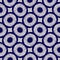 Seamless indigo circle texture. Blue woven boro cotton dyed effect background. Japan repeat batik resist pattern. Asian