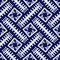 Seamless indigo geometric texture. Navy blue woven geo shape cotton dyed effect background. Japanese repeat batik resist