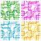 Seamless interweaving lines pattern