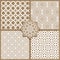 Seamless Islamic patterns set in beige