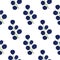 Seamless isolated pattern with doodle navy blue blackberries shapes. White background