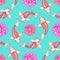 Seamless Japan pattern with Koi Fish carp background.