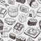 Seamless Japanese sushi pattern