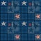 Seamless jeans denim patchwork stars pattern