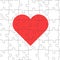 Seamless jigsaw puzzle game pattern. Heart illustration vector