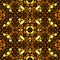 Seamless kaleidoscopic mosaic yellow-brown tile pattern