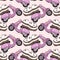 Seamless kawaii 3 pandas is riding motorcycle pattern