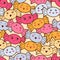 Seamless kawaii cartoon pattern with cute candies