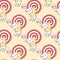 Seamless kawaii cat and goal with arrow pattern