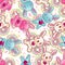 Seamless kawaii child pattern with cute doodles