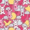 Seamless kawaii child pattern with cute doodles