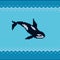 Seamless knitted pattern with orca