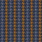 Seamless knitted woolen pattern Houndstooth. Vintage blue and orange hounds tooth check