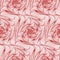 Seamless knots of paradox in paradox view of roses in red color. The design is suitable for decor, pattern, background, wallpaper
