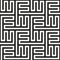 Seamless labyrinth print. Vector monochrome illustration. Original puzzle pattern.