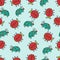Seamless lady bug illustration background pattern