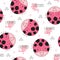 Seamless ladybird pattern vector illustration