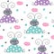 Seamless ladybird pattern vector illustration