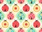 Seamless ladybug insects pattern