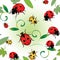 Seamless ladybugs