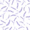 Seamless lavender flowers pattern on white background.