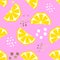 Seamless lemon geometric pattern, vector illustration